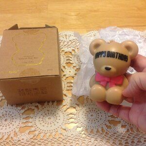 Natural Soy Wax Teddy Bear Candle for Birthday